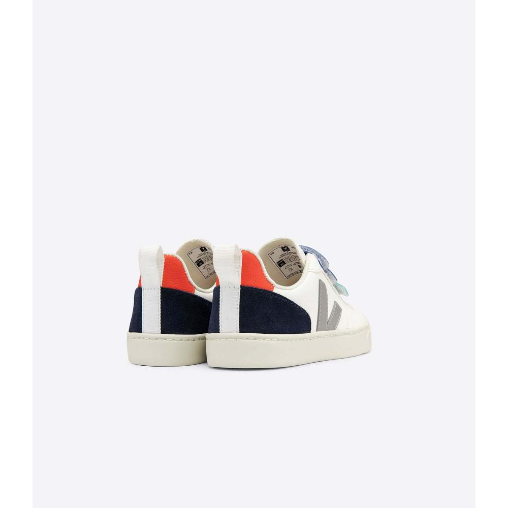 Veja V-10 CHROMEFREE Schoenen Kinderen White/Blue | NL 742NWY